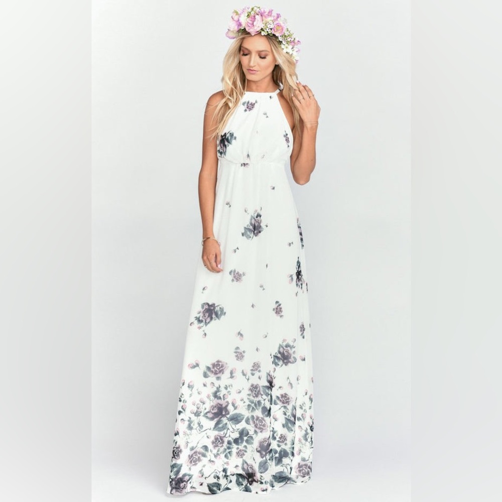 Show Me Your Mumu Amanda Maxi Dress Dune Chiffon